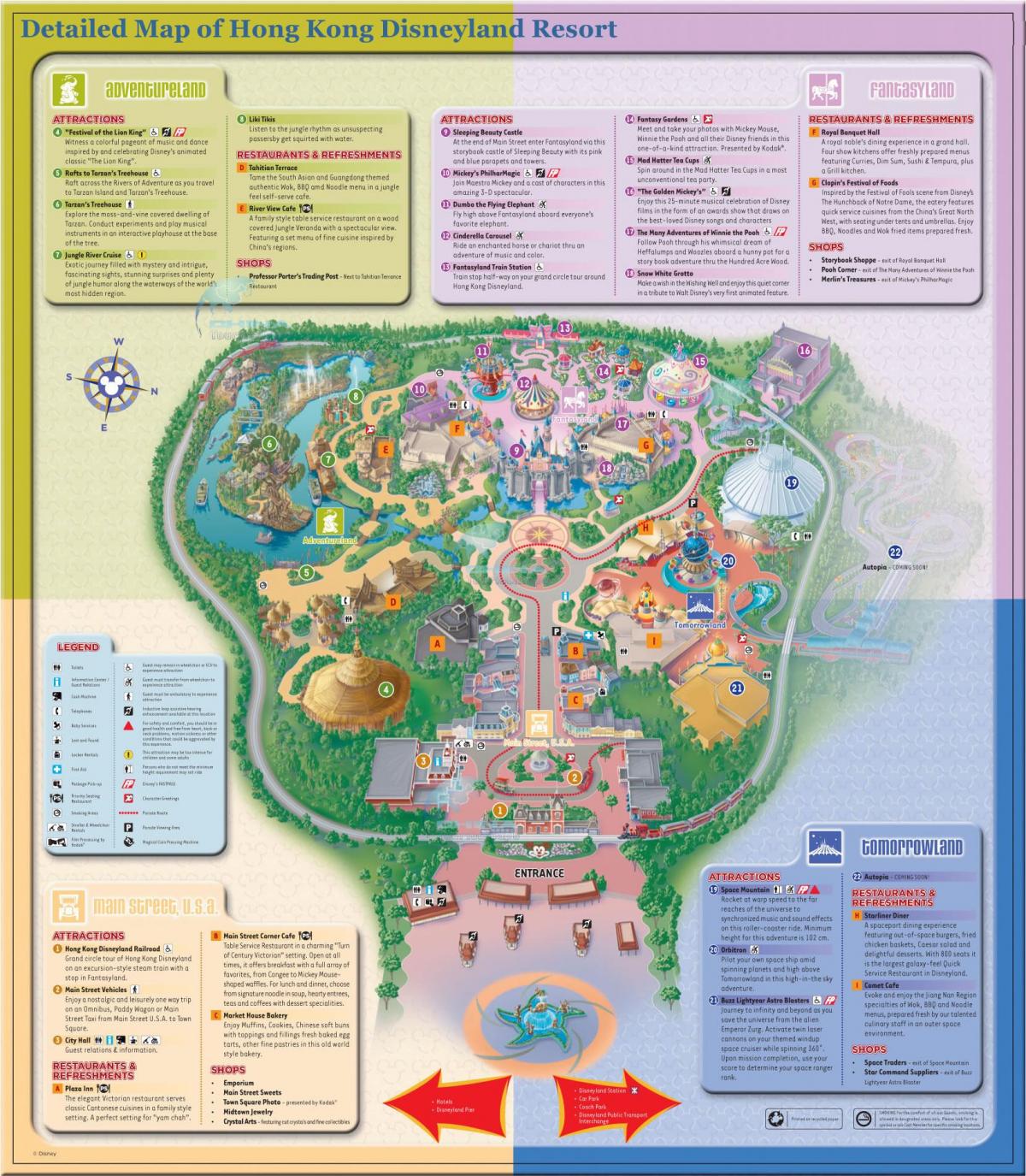 Hong Kong Disneyland park map
